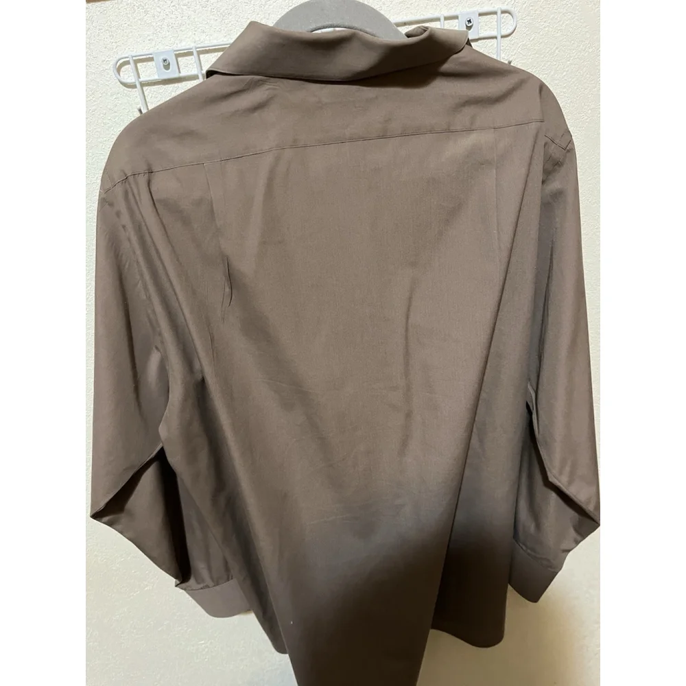 Men's Van Heusen dress Shirt button cuffs, Olive Green, 16 32/33GUC - Picture 9 of 9